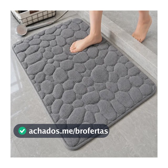 Tapete Banheiro Antiderrapante Macio Absorvente 60x40 Cinza