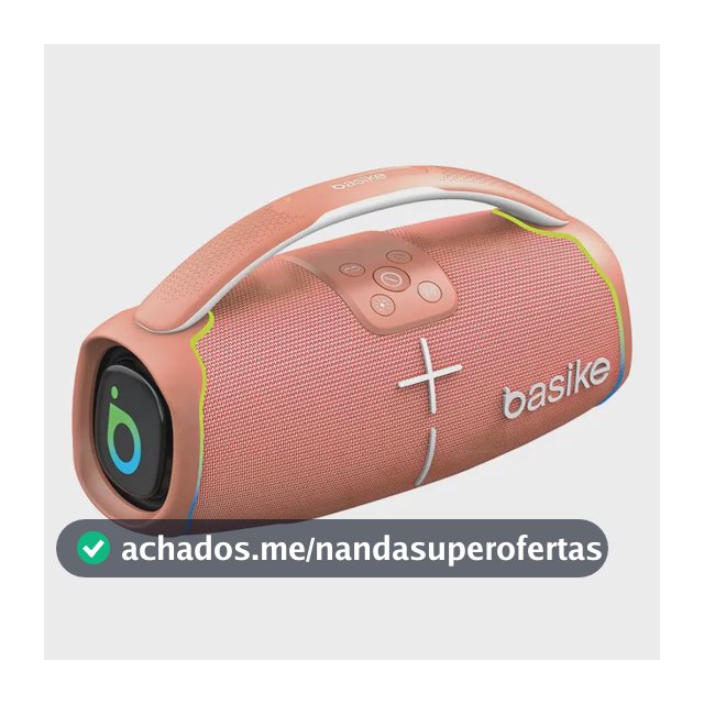 Caixa de Som Basike Bluetooth Portátil 100W Subwoofer Ativo RGB IPX6 Rosa