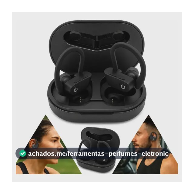Fone Esportivo Sem Fio A Prova De Agua Bluetooth 5.3 Treino Preto