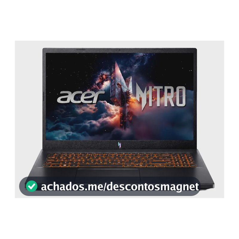 Notebook Gamer 15.6" Acer Nitro V 15 com Processador Intel Core i7 de 13ª Geração Placa de Vídeo NVIDIA GeForce RTX 4050 com 6GB Memória RAM de 8GB DDR5 SSD de 512GB Tela IPS 165Hz Linux