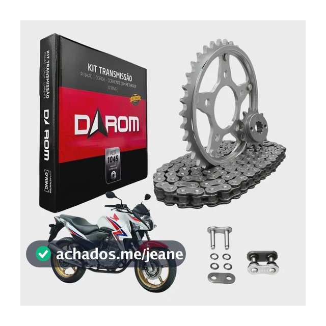 Kit Relação Reforçada C/ Retentor Honda Cb 300r 2009 Á 2015 Prateado