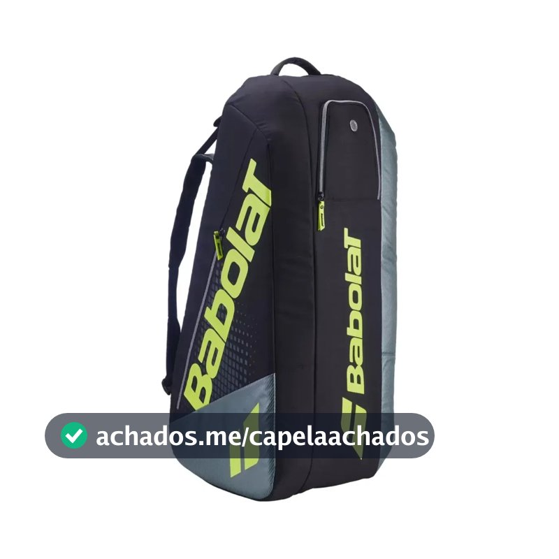 Raqueteira Babolat Classic Club Preta Com Alça Ajustável