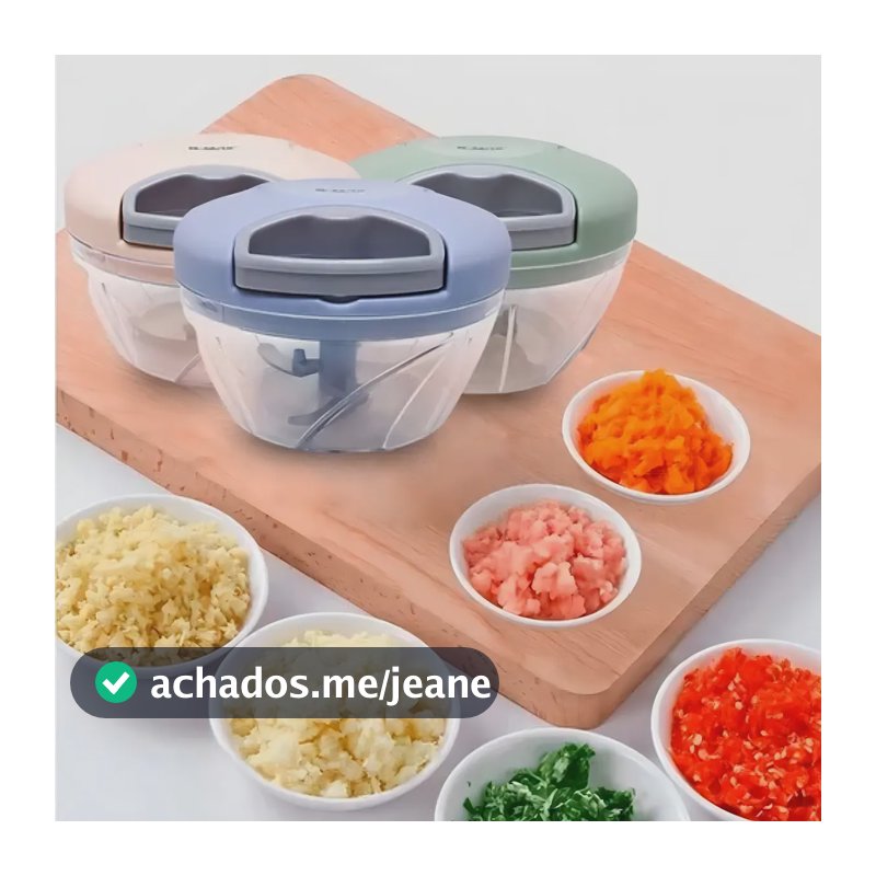 Processador de Alimentos Manual 500ml 3 Lâminas