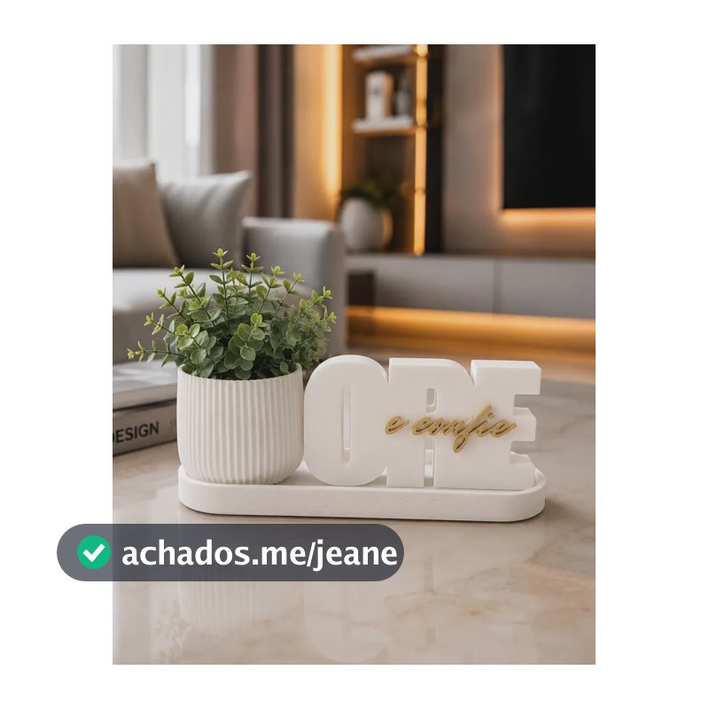 Kit Decorativo Ore E Confie Vaso E Bandeja Enfeite Sala Casa Ore E Confie - Branco