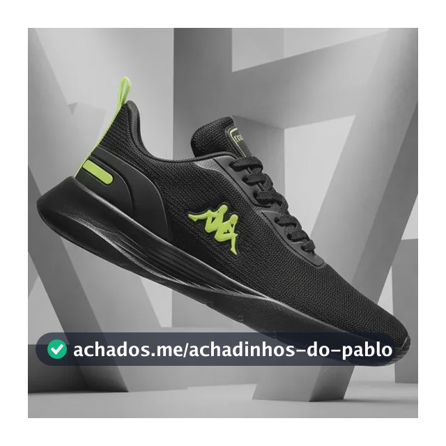 Tenis Kappa Treviso Original Unissex Confortável Academia Preto-amarelo-limão 41 Br
