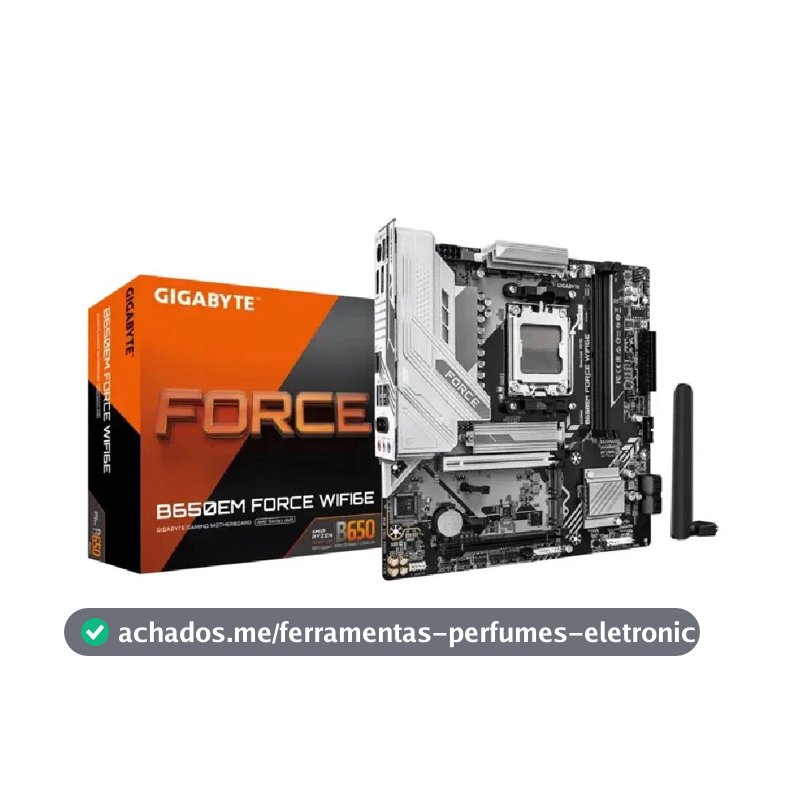 Placa Mãe Gigabyte B650em Force Wifi6e Am5 2xddr5 Amd B650 M Preto