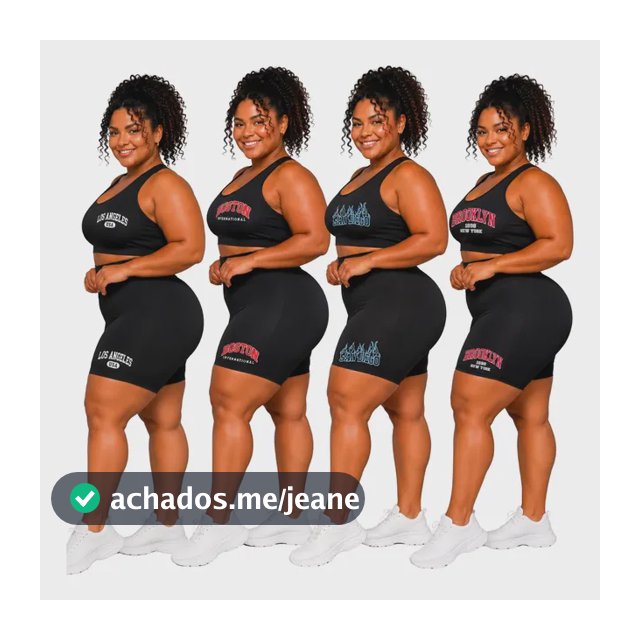 Kit 4 Conjunto Top Shorts Plus Size Academia Fitness