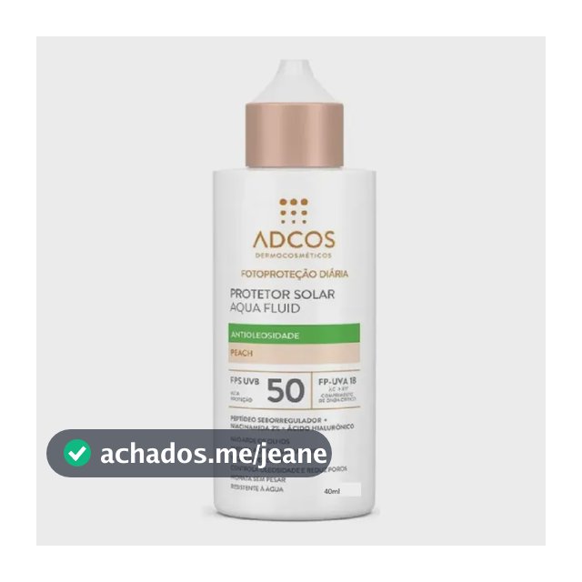 Protetor Solar Aqua Fluid Fps 50 40ml Tono Peach Adcos