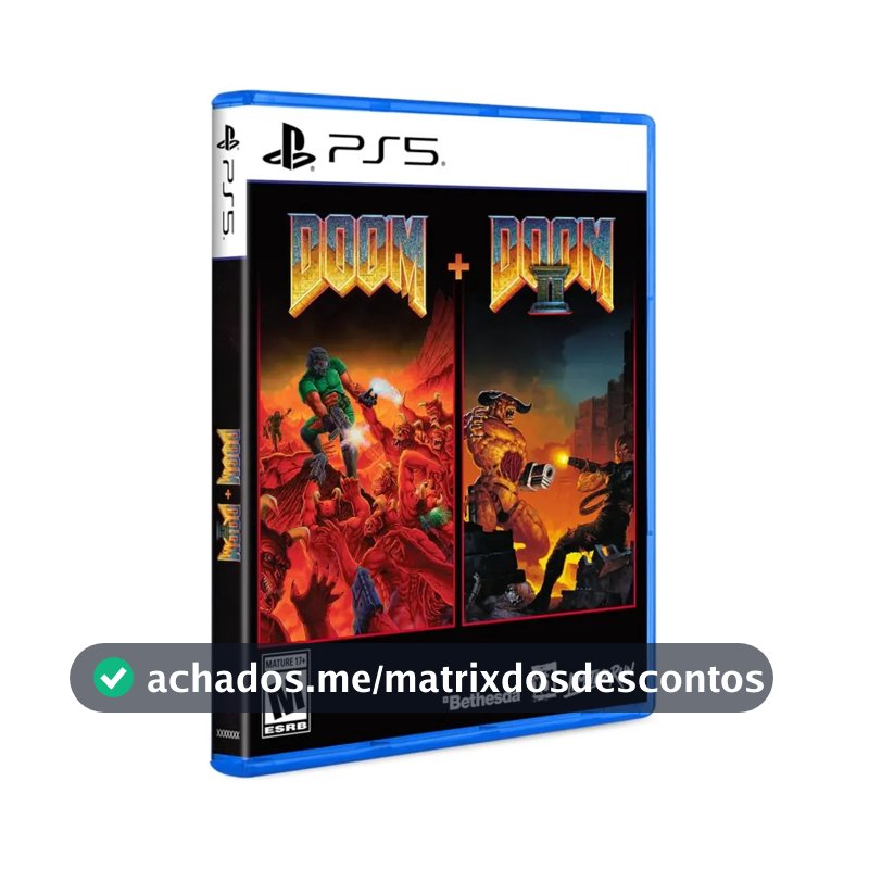 DOOM + DOOM II PS5 Mídia Física Jogo de Ação Multijogador