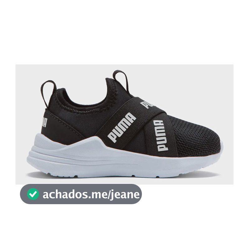 Tênis Infantil Wired Run Slip-on Puma Puma Black-puma White Liso 24