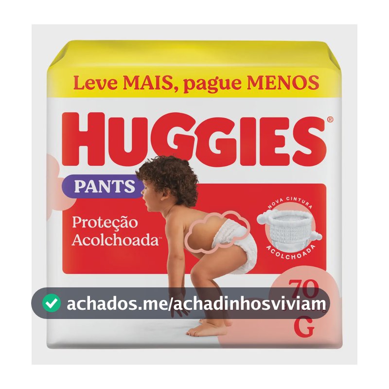 Huggies Fralda Pants Roupinha Proteção Acolchoada G - 70 Un