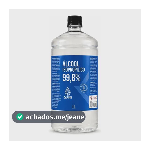 Quimi Limpa Telas Al Isopropilico De Limpeza 1 Litro Para Uso Diversos