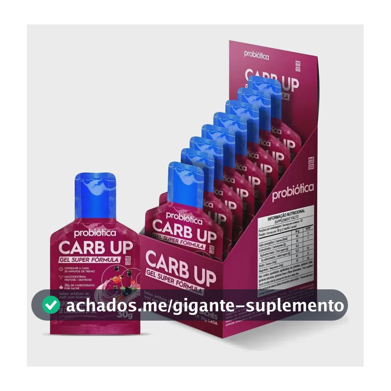 Whey protein Probiótica Carb up Super Fórmula em gel sabor Açaí com guaraná x 30g 10 un