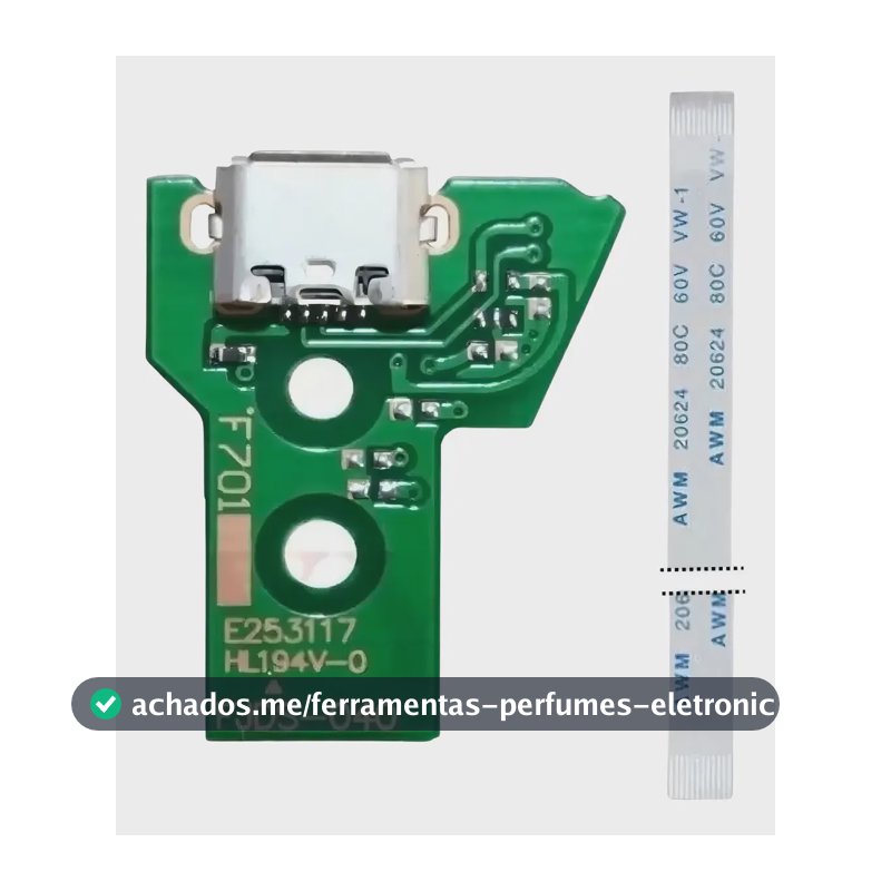 Kit Placa Usb Controle Ps4 Jds-040 + Cabo Flat 12 Vias