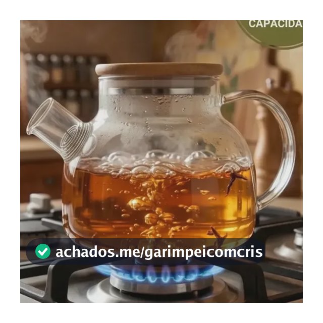 Bule Chaleira 1L Vidro Com Infusor E Tampa Bambu Chá Alça Café PÍTIA