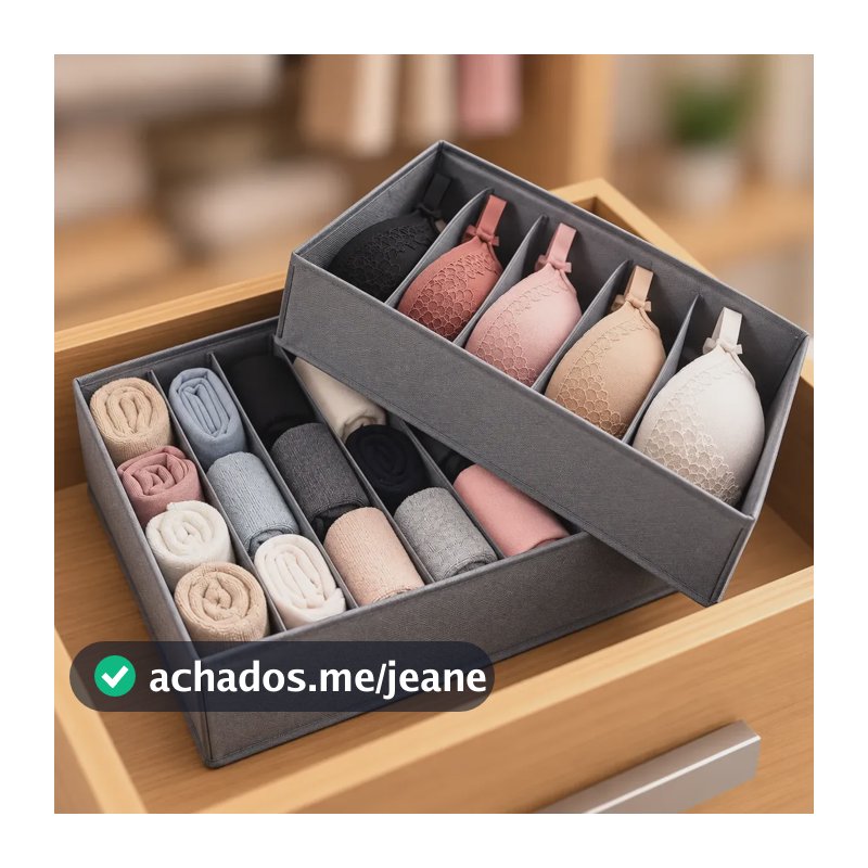 2 Colméias Organizadoras Roupas Gaveta Armário G (32x32x10) Cinza-escuro