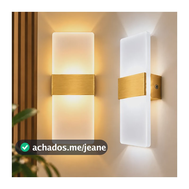 Luminaria Led Parede Arandela Retangular Moderna 5w Luz 127/220v Dourado