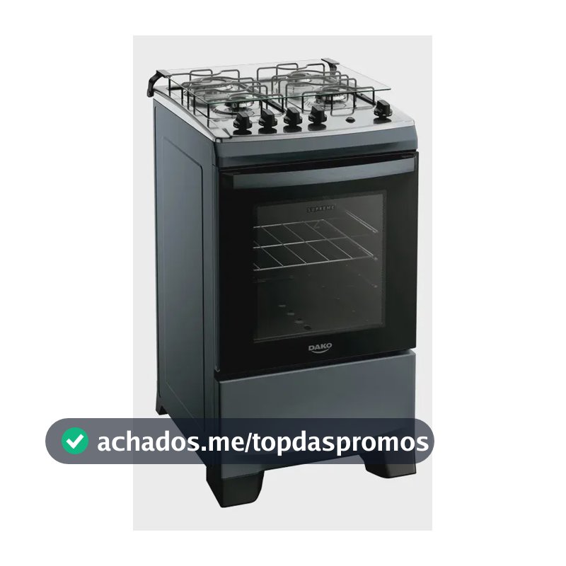 Fogão 4 Bocas Dako Supreme Mesa de Inox A Gás Titanium Bivolt