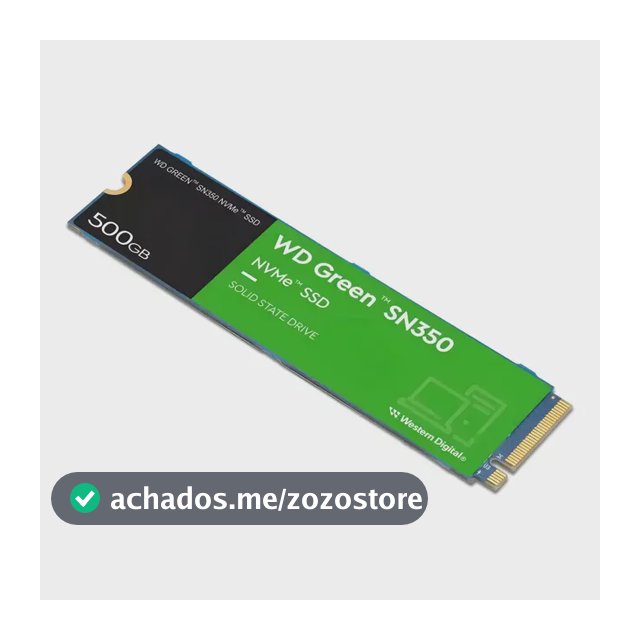Ssd M.2 500gb Wd Green Sn350 2280 Nvme Pcie Gen 3.0 Wds500g2g0c Velocidade De Leitura 2400mb/s Para Pc E Notebook Cor Verde