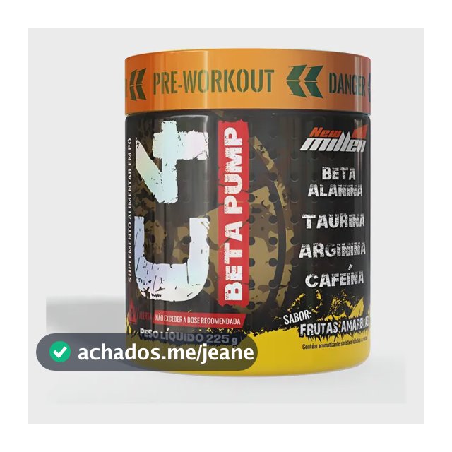 Pré Treino C4 Beta Pump Pote 225g Frutas Amarelas New Millen