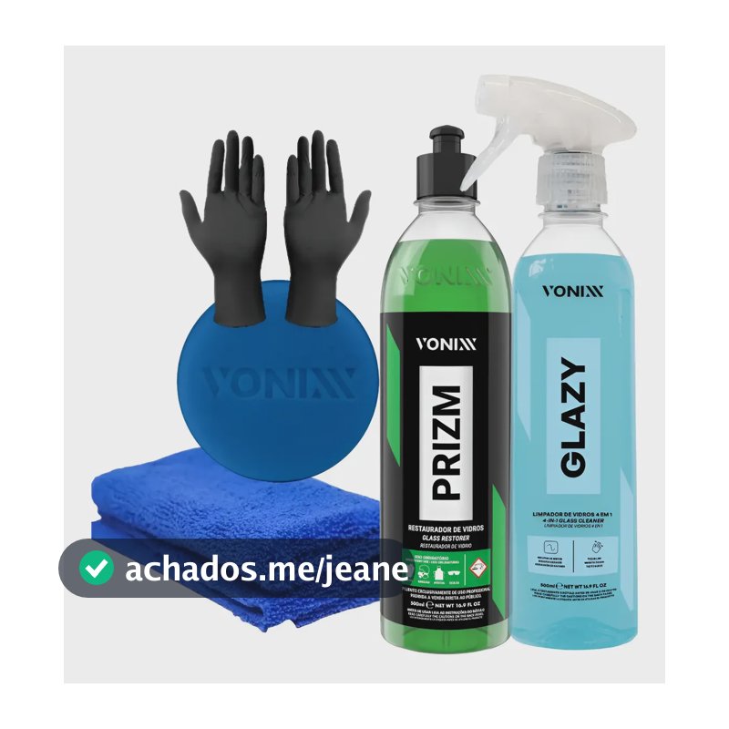 Kit Vonixx Limpeza De Vidros Glazy Redutor De Risco 500ml Pr