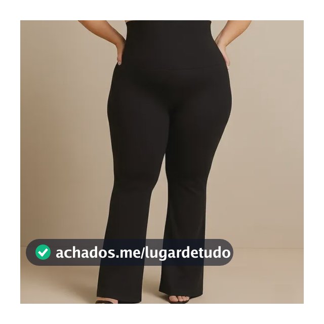 Calça Legging Flare Cós Super Alto Plus Size Modela 48 A 66