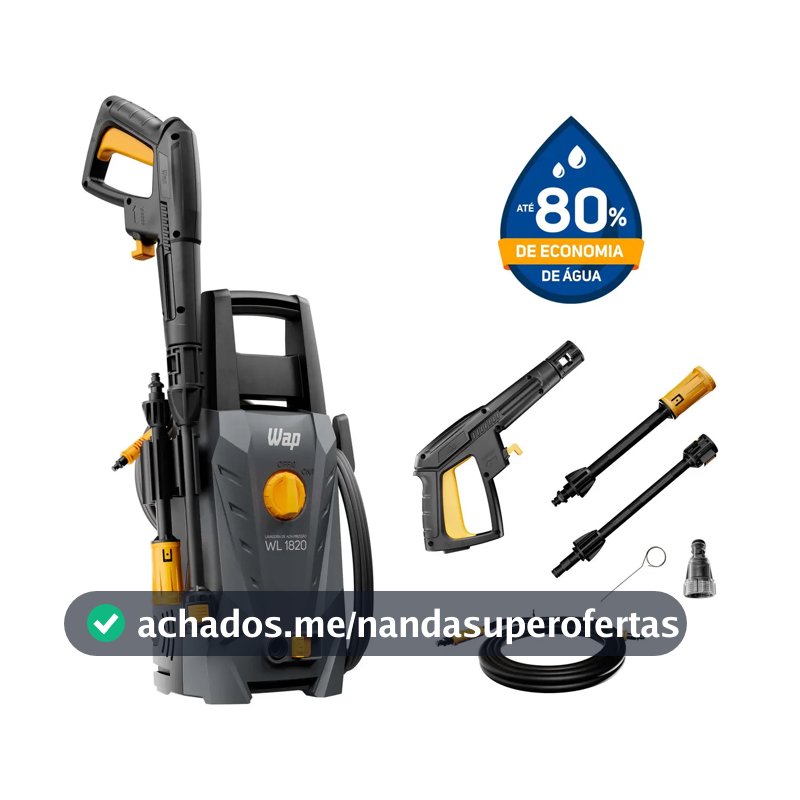 Lavadora de Alta Pressão WAP WL 1820 com Stop Total, Jato Leque e Concentrado