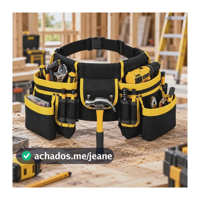Cinto Bolsa Porta Ferramentas Profissional 26 Bolsos Amarelo