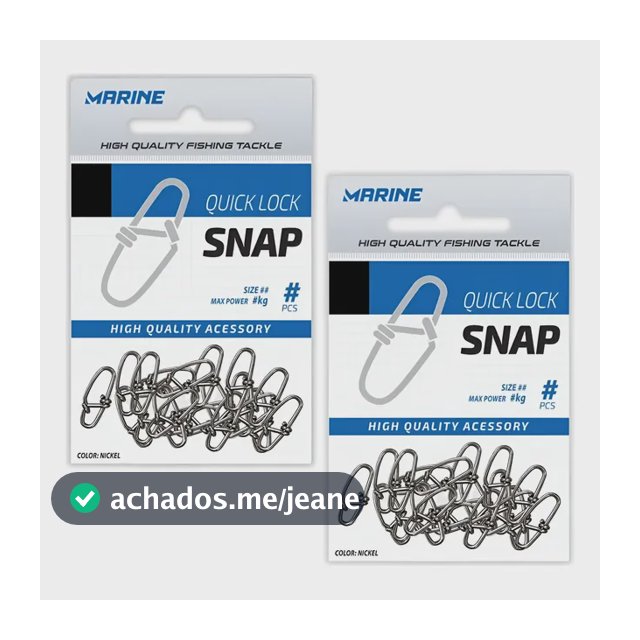 Kit 40 Snap Inox Reforçado Quick Lock Marine Presilha Pesca