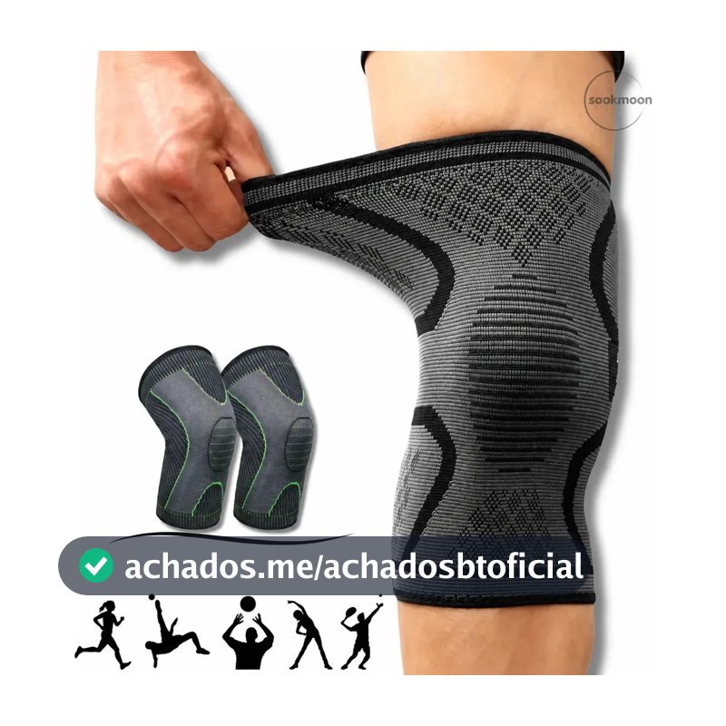 Kit Par Joelheira Compressão Elástica Proteção Joelho Patelar LCA Alivio Dor Esporte Treino Corrida Caminhada Crossfit Funcional