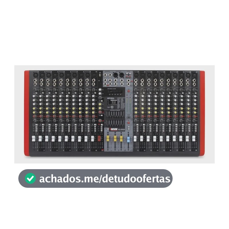 Mesa Som Novik 20 Canais Nvk 20m Usb E Bluetooth