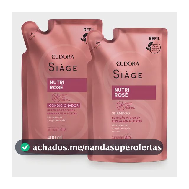 Kit Refil Siàge Nutri Rosé: Shampoo + Condicionador