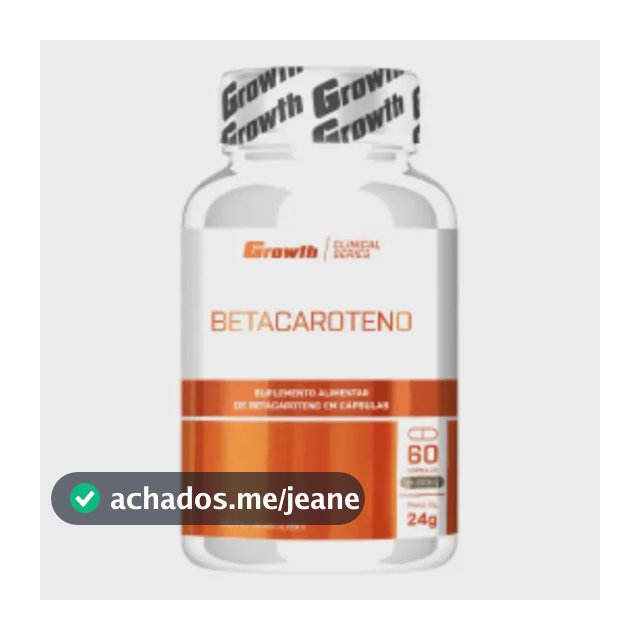 Betacaroteno 60caps - Growth Supplements Sabor Natural