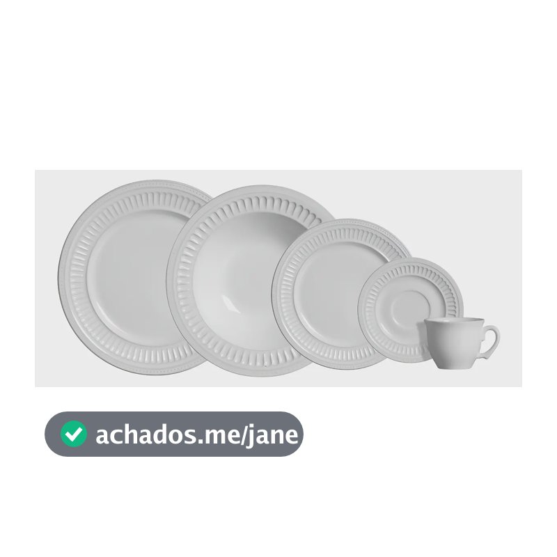 Aparelho de Jantar 20 peças Branco Poppy de Cerâmica - Scalla Cerâmica