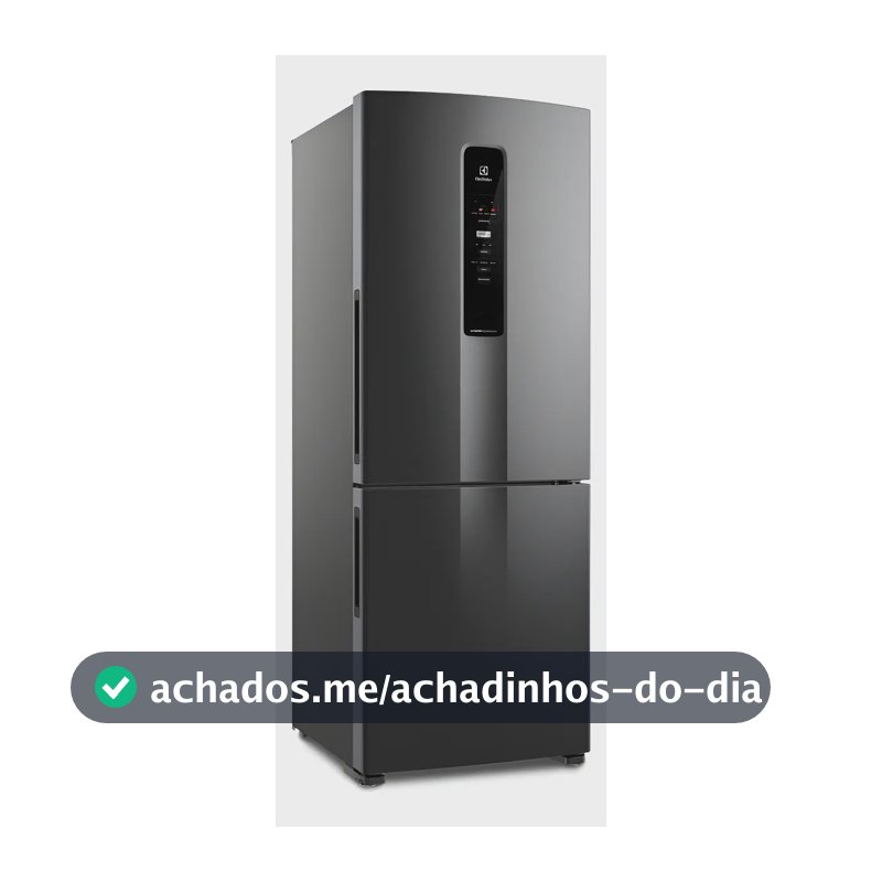Geladeira Electrolux Frost Free Inverter 490L com AutoSense Inverse Black Inox Look (IB7B)