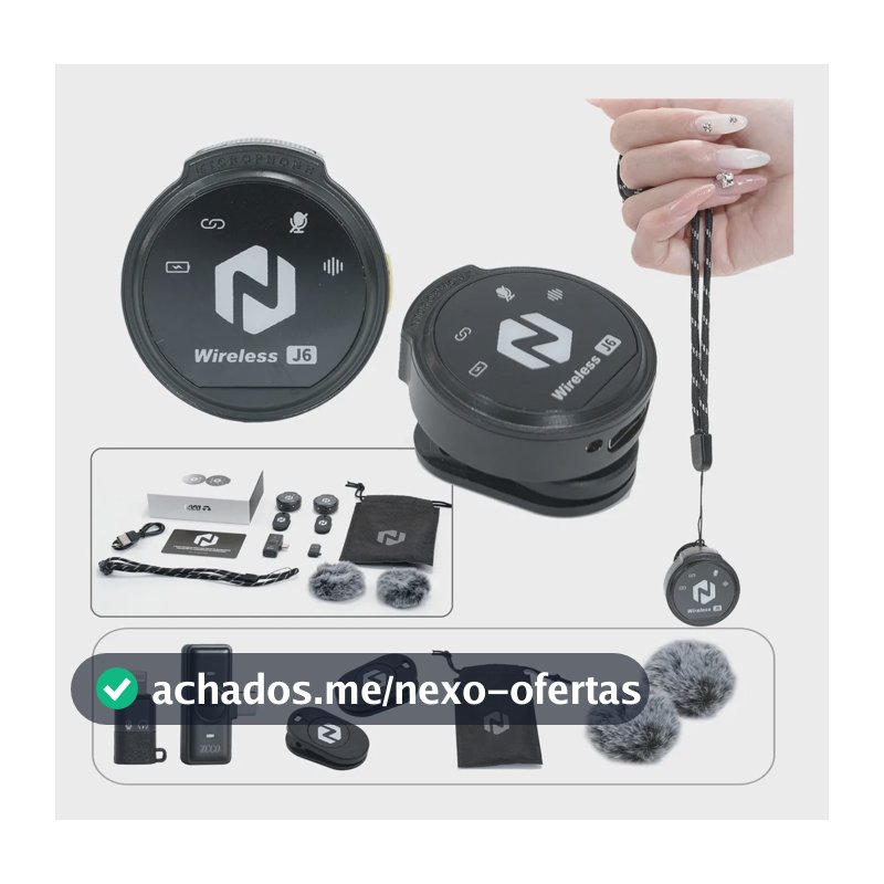 Zcco J6-f Microfone Lapela Magnética Sem Fio Para Celular
