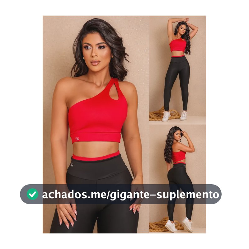 Conjunto Fitness Top Nula Manga E Calça Academia Bicolor  Preto G (42)