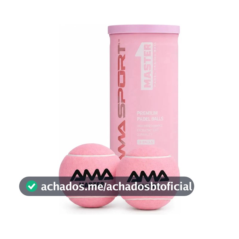 02un Bola De Padel Amasport Master Pink 1 Tubo Pressurizado Pink