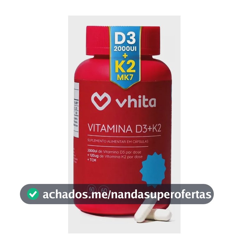 Vitamina D3 2000ui + K2 MK7 60 cápsulas Vhita