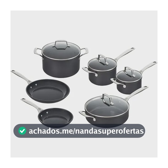 Set De 4 Panelas + 2 Frigideiras De Ceramica Le Creuset Preto