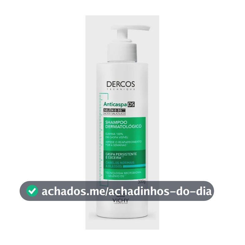 Shampoo Anticaspa Cabelos Normais a Oleosos, Dercos DS Vichy, 300g