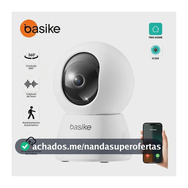 Câmera de Segurança Wifi Interna 360° Full HD, com Botão de Chamada e Modo de Privacidade, Visão Noturna e Detecção de Movimento App iCSEE, Babá Pet Eletrônica Câmera Dome Monitoramento