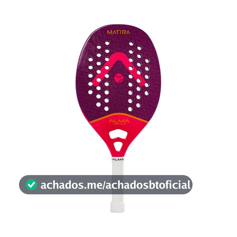 Raquete Beach Tennis Matira 1k Carbon Roxa E Rosa Alma Geniu