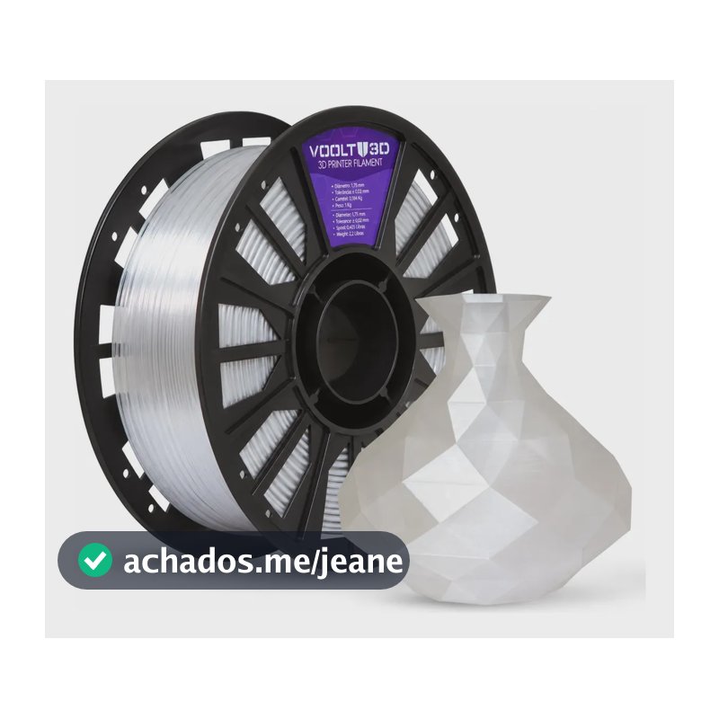 Filamento Petg Premium Translúcido 1kg - Voolt3d Cor Natural translúcido
