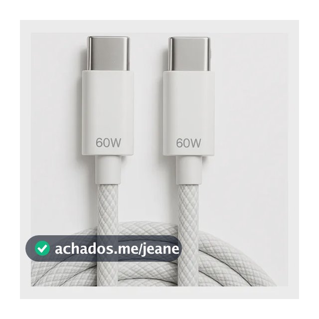 Cabo Usb-c Tipo C Turbo Nylon 2m 60w Compatível Com iPhone Branco