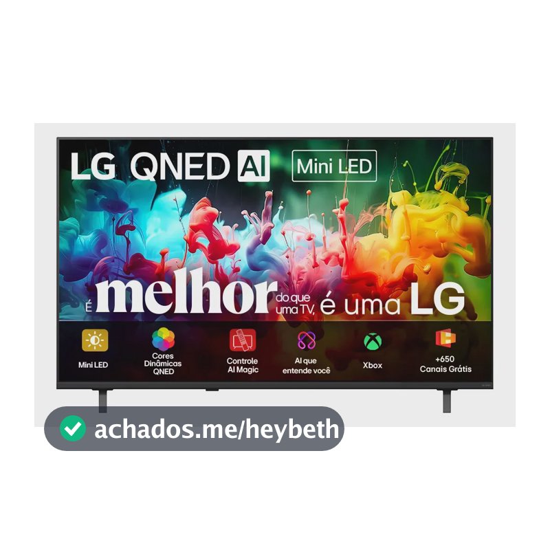 Smart TV 4K 85" LG QNED Mini LED AI QNED70 2026 Processador α7 Ger9 HDR10 Xbox Bluetooth Wi-Fi AI Search Google Gemini webOS 26 - 85QNED70BSA
