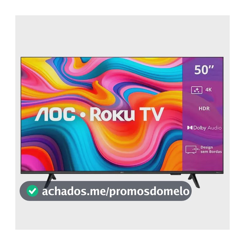 Smart Tv Aoc 50'' Roku 4k Uhd Dled Wi-fi Dolby Audio 50u7066