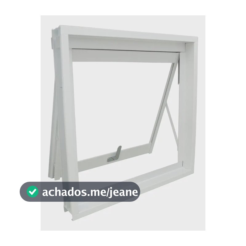 Janela Basculante Vitro Aço 50x50cm Quadrada Espaco Abda Branco