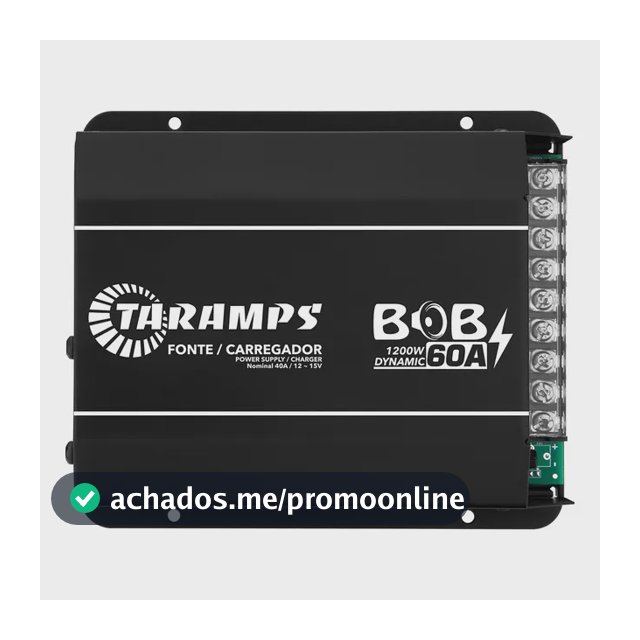 Fonte e Carregador Taramps BOB 60A 1200W para Som Automotivo Bivolt