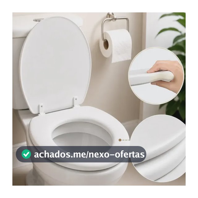Assento Sanitário Almofadado Universal Oval Branco Sam Home Tampa vaso